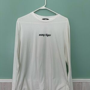 White Long Sleeve Crew Neck Tee